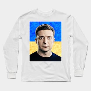 Volodymyr Zelenskyy Graphic Poster Ukrainian President Art Print Long Sleeve T-Shirt